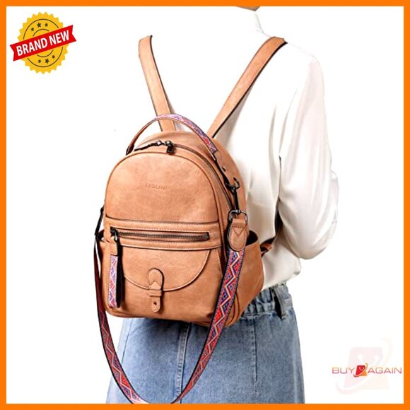 Mini Leather Backpack Purse, Waterproof Small Shoulder Bag with Multiple Pockets main image 6